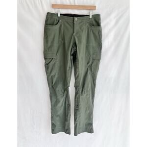 Kuhl Pants Nylon Cargo Roll Up Legs Women Green Sz 14 Reg Lightweight Hiking EUC